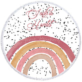 Lofaris Black Dots Watecolor Rainbow Print Round Beach Towel